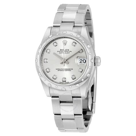 rolex datejust lady 31 silver dial stainless steel oyster bracelet|Rolex Datejust 31 gold price.